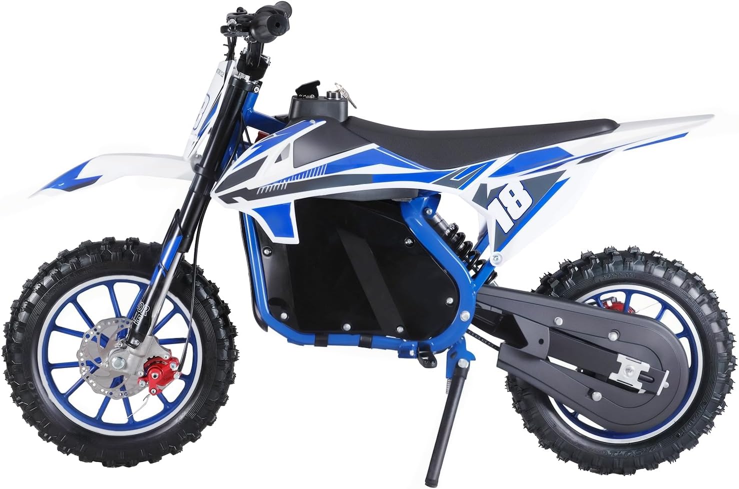 36V Electric Kid Dirt Bike,Off Road Mini Motorcycle,350W Motor Rocket Motorcycle Speed Up to 25 MPH,10 Inch Tires Dirt Bike,Mini Off Road Electric Vehicles Blue