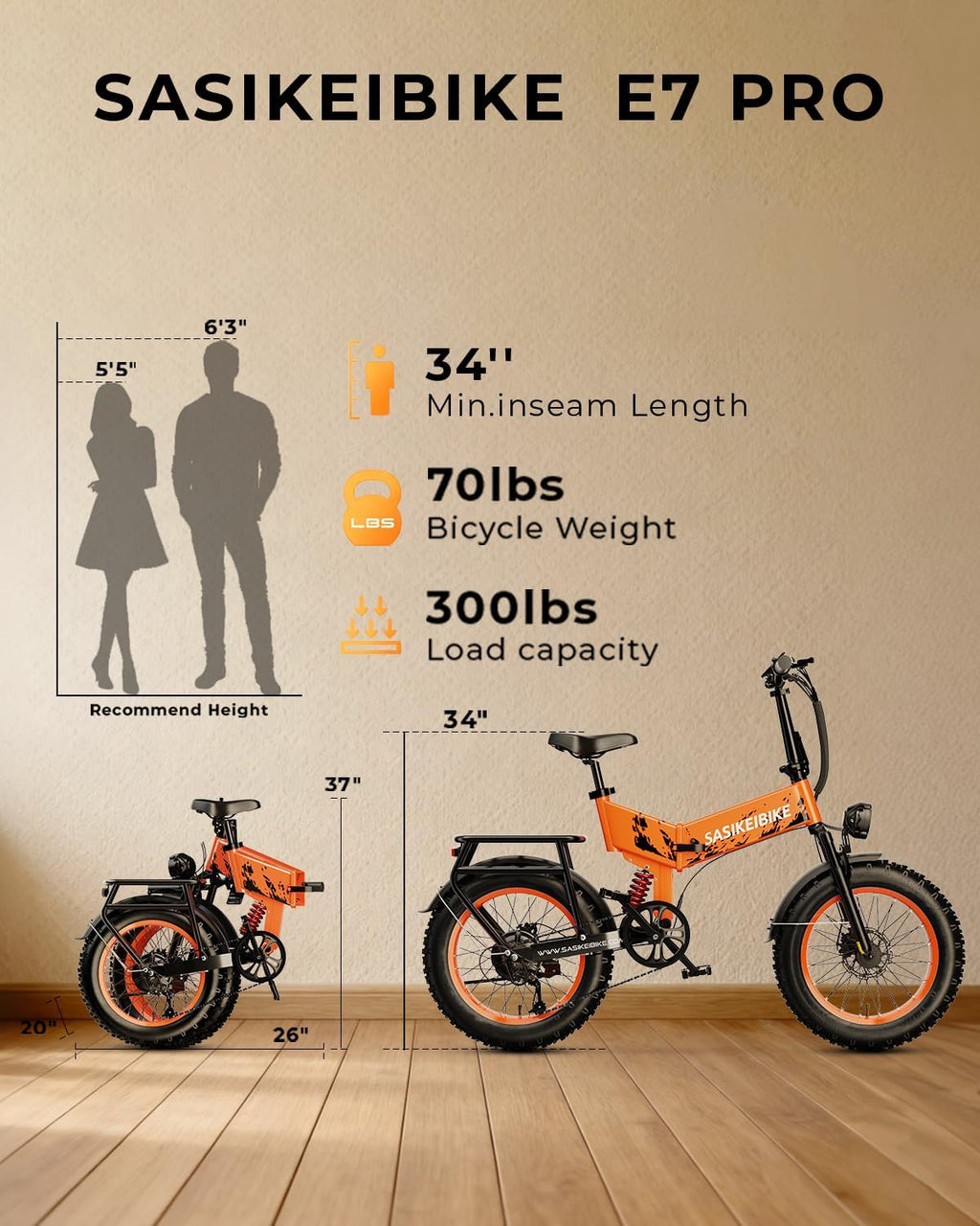 SASIKEIBIKE 1500W Folding Electric Bike for Adult,52V20Ah Removable Battery Ebike with 70Mile Max,20' x4.0 Fat Tire E-Bike, Foldable Dual Suspension Electric Bicycle for Commute,Mountain