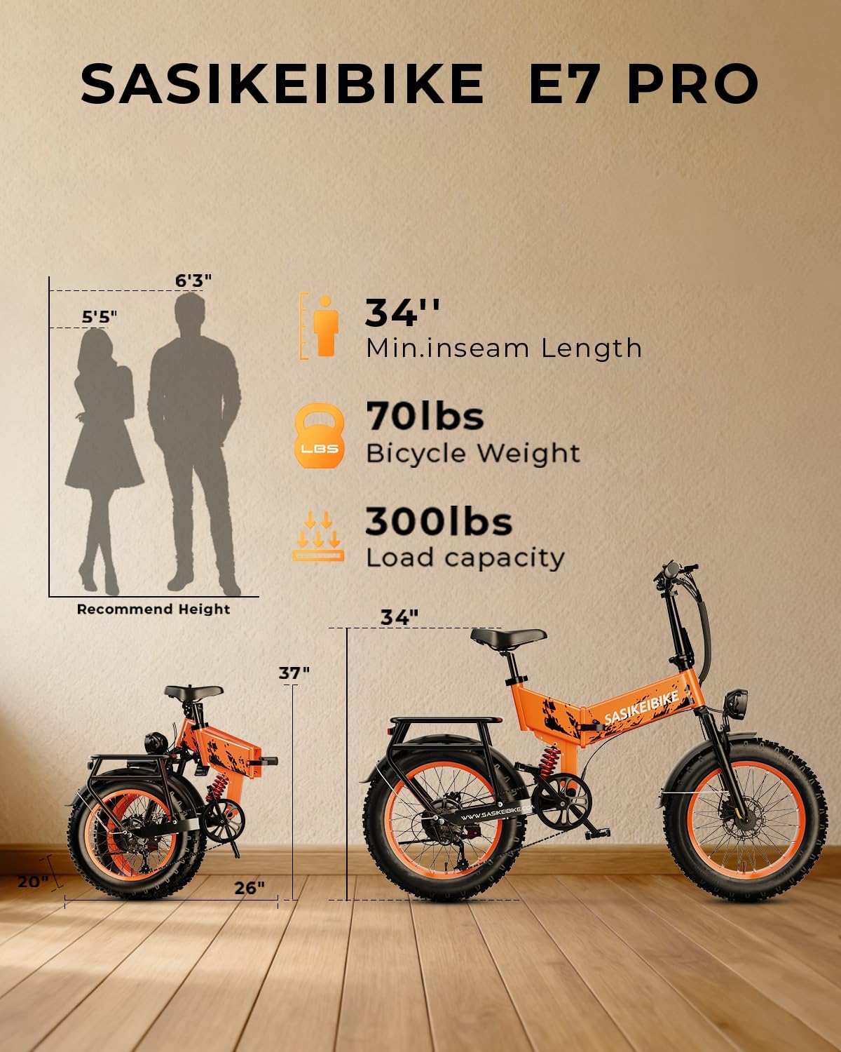 SASIKEIBIKE 1500W Folding Electric Bike for Adult,52V20Ah Removable Battery Ebike with 70Mile Max,20' x4.0 Fat Tire E-Bike, Foldable Dual Suspension Electric Bicycle for Commute,Mountain