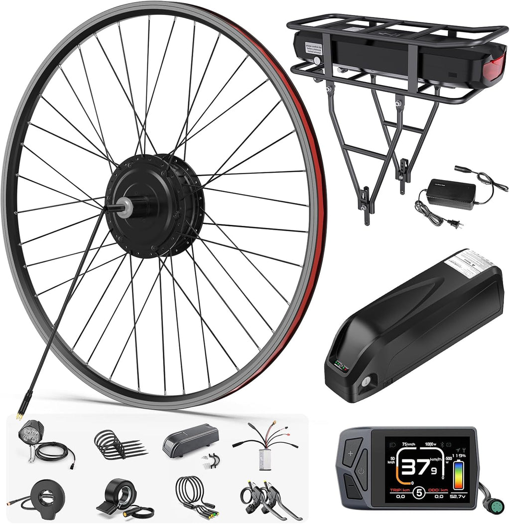 BAFANG 48V 500W/750W Rear Hub Motor Kit 20'/26'/27.5'/700C Rear Wheel Electric Bike Conversion kit Ebike Conversion Kit with Optional Battery&Display