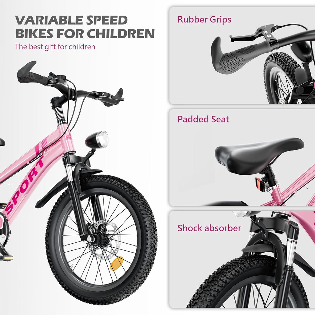 16 or 18 or 20 or 24 Inch Mountain Bike for Kids, Boys and Girls