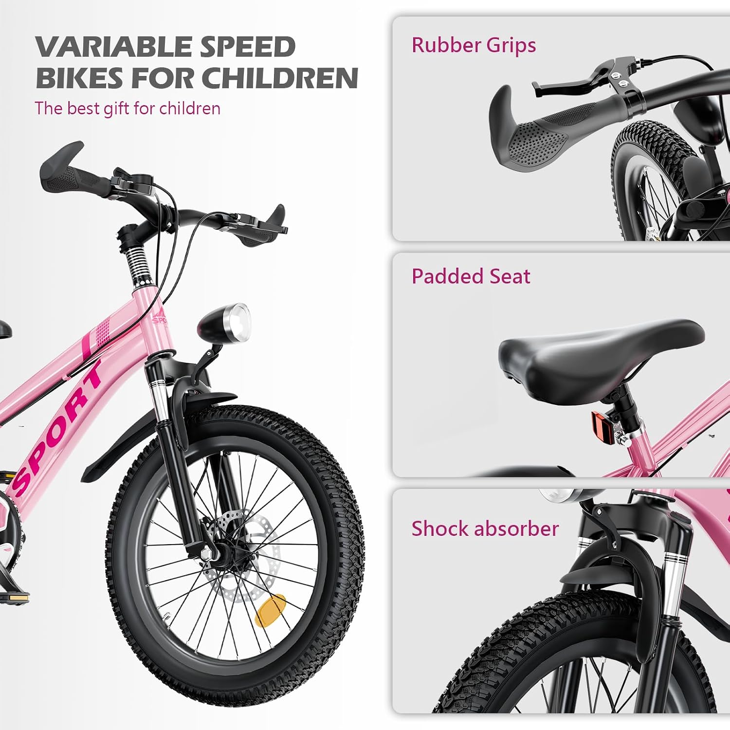 16 or 18 or 20 or 24 Inch Mountain Bike for Kids, Boys and Girls