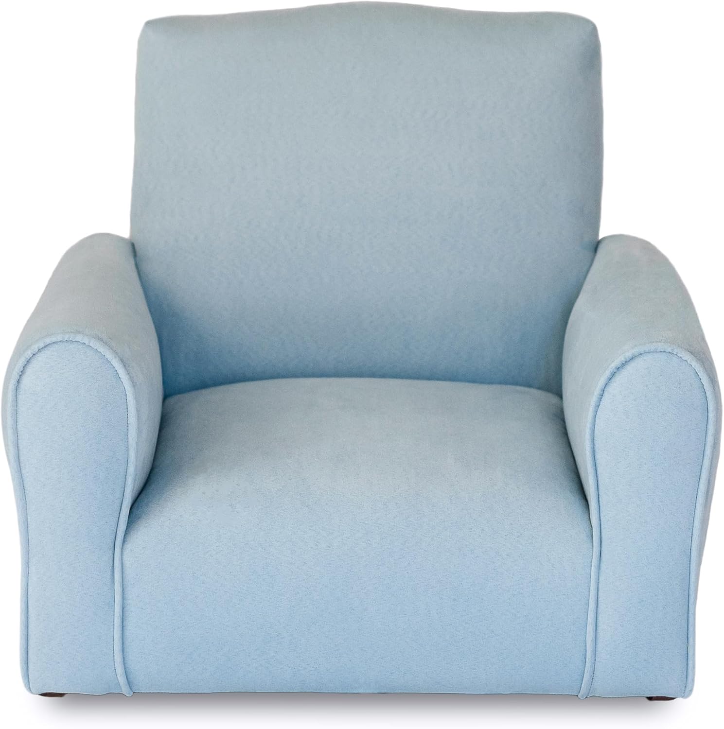 Toddler Personalized Armchair, Kids Upholstered Rocking Chair with Personalization, Toddler Chair with Personalized Name, Comfy Child Armchair, (Light Blue Suede, Rockers)
