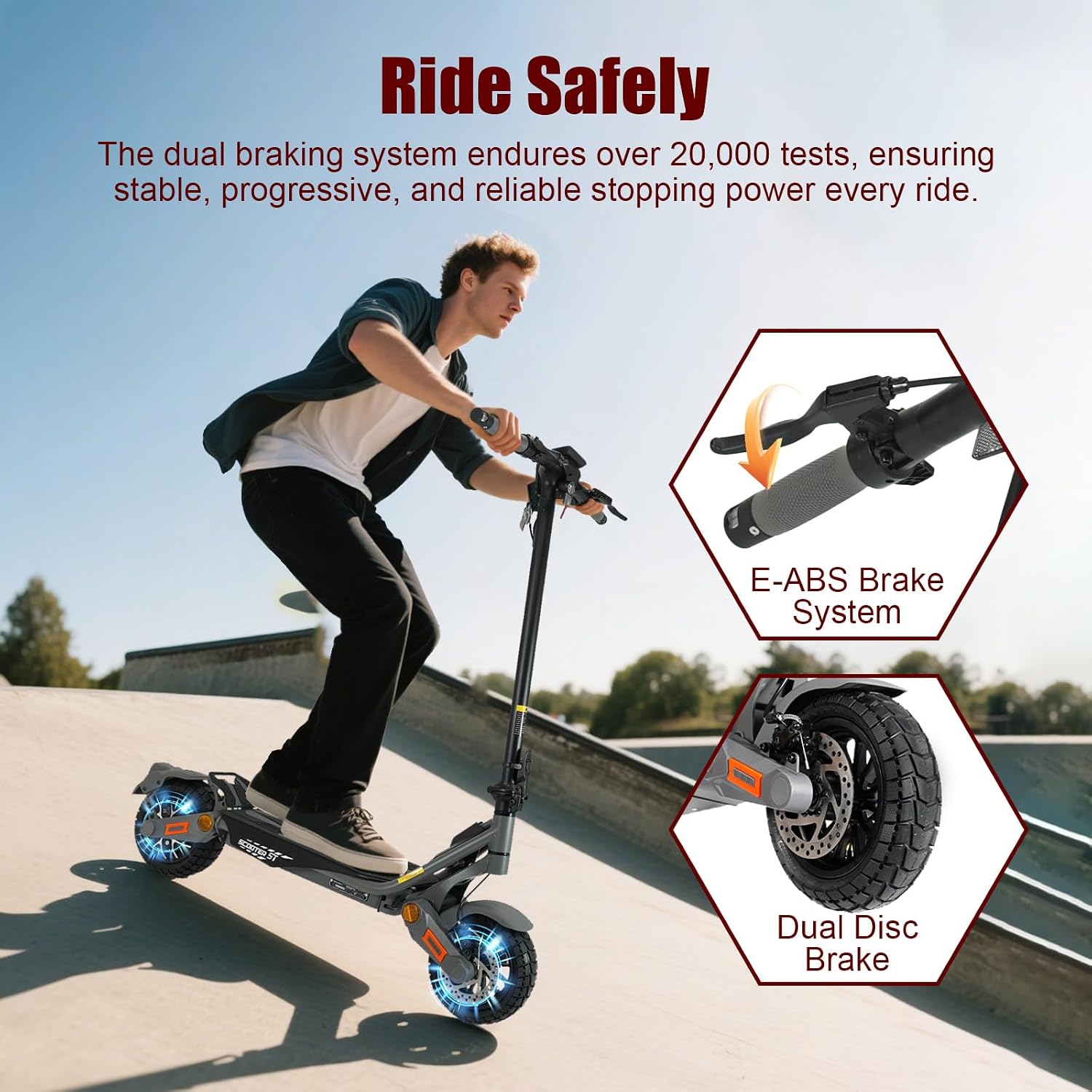 Fast Electric Scooter Adults, 1200W/5600W Off Road E Scooter, 35/50 Miles Long Range, 35/50 MPH Top Speed, 10/11' Tires, Foldable Kick Scooter for Adults and Teens with Dual Suspension