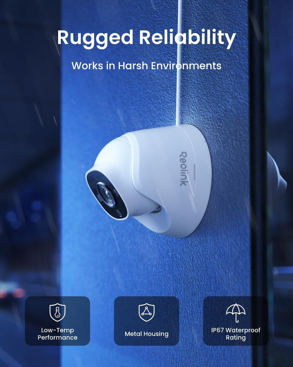 REOLINK Pro-Grade PoE Security Camera 4K, Color Night Vision, 125° Diagonal View, Perimeter Protection, Smart Detection, Two Way Talk, 24/7 Recording, IP67 Weatherproof, RP-PCT8M