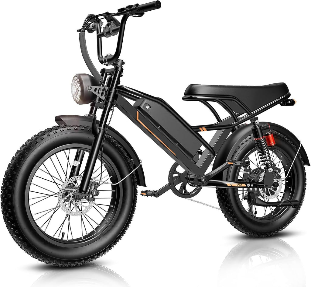 Jasion 3000W Electric Bike for Adults,Electric Dirt Ebike 80 Miles Range,Moped Style E Bike 32 MPH,20'*4 Fat Tire Off Road Bike with Cruise Control,Dual Suspension E Motorcycle,with Footrest