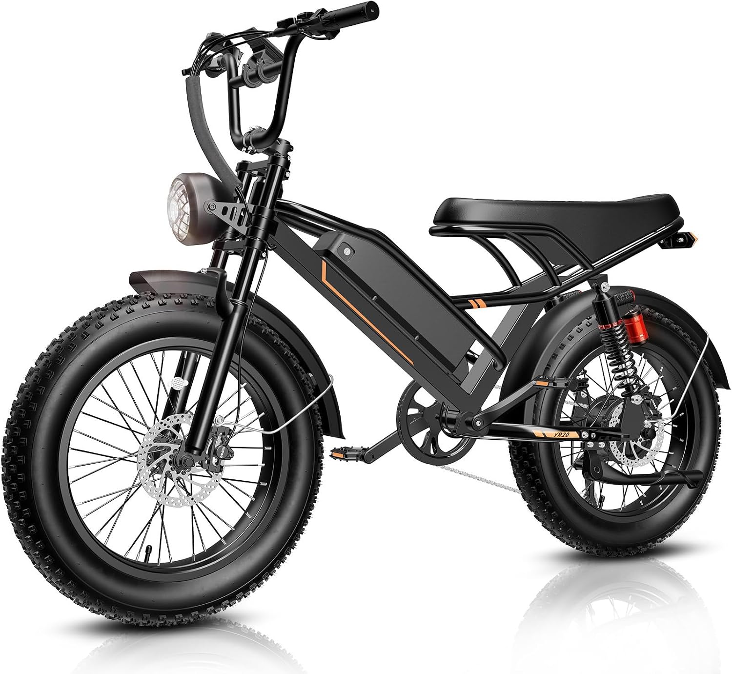 Jasion 3000W Electric Bike for Adults,Electric Dirt Ebike 80 Miles Range,Moped Style E Bike 32 MPH,20'*4 Fat Tire Off Road Bike with Cruise Control,Dual Suspension E Motorcycle,with Footrest