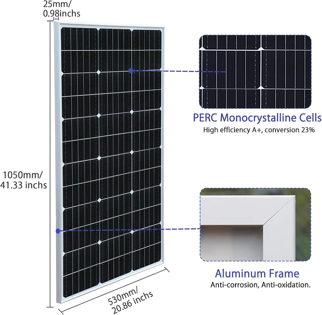 800 Watt 24Volt Solar Panel Kit 8X100W Monocrystalline Module 50A Charge Controller for RV, Boats, Trailer, Camper,Off-Grid System (800W Solar Kit)