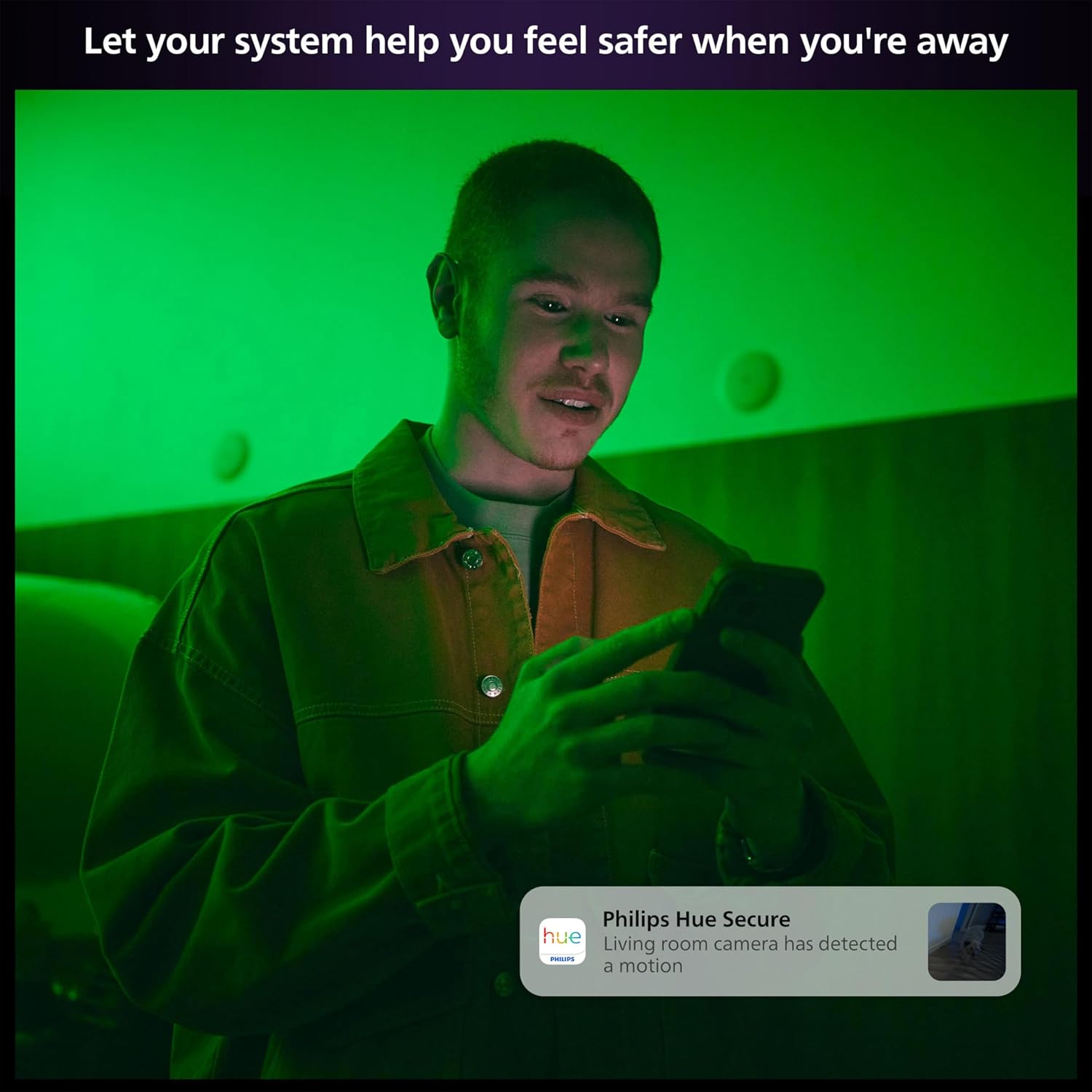 Philips Hue Secure Wired Camera-2 Pack, 1080P Resolution, Notifications, Seamless Integration, Continuous Power, Indoor and Outdoor, White. Free 24-Hour Video History