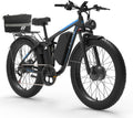 6000W Peak Electric Bike for Adults, 52V 32AH Dual Motor E-Bike, Up to 90Mile & 45 M P H All-Terrain Fat Tires Full Suspension 24/26 Inch Electric Bicycles Hydraulic Disc Brake for Road UL2849 by SGS