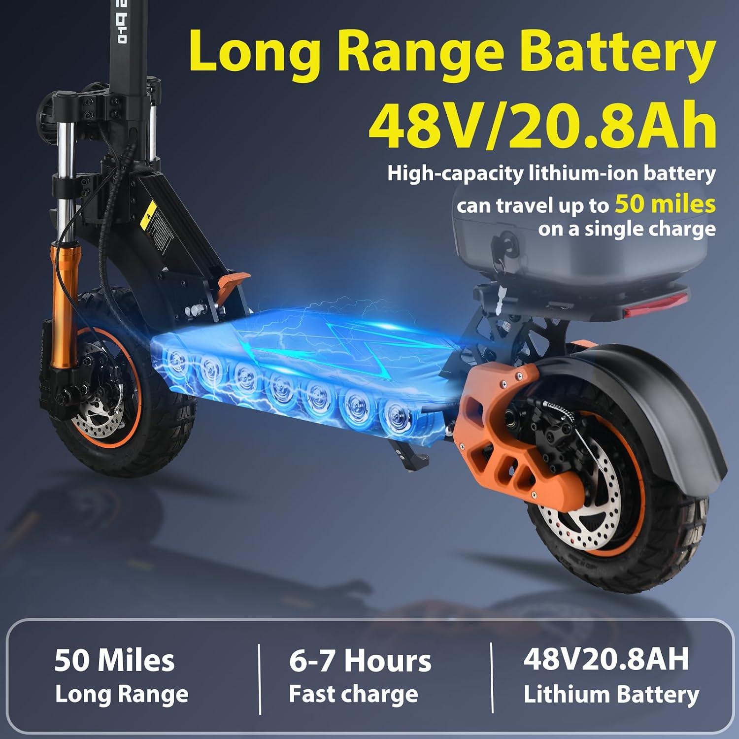 Electric Scooter Adults 1600/2000W Motor 50 Miles Long Range & 30/35 MPH Top Speed 10' Off Road Tire Folding E-Scooter 48V 20.8AH Battery Kick Scooter with Detachable Seat for Commuter Outdoor