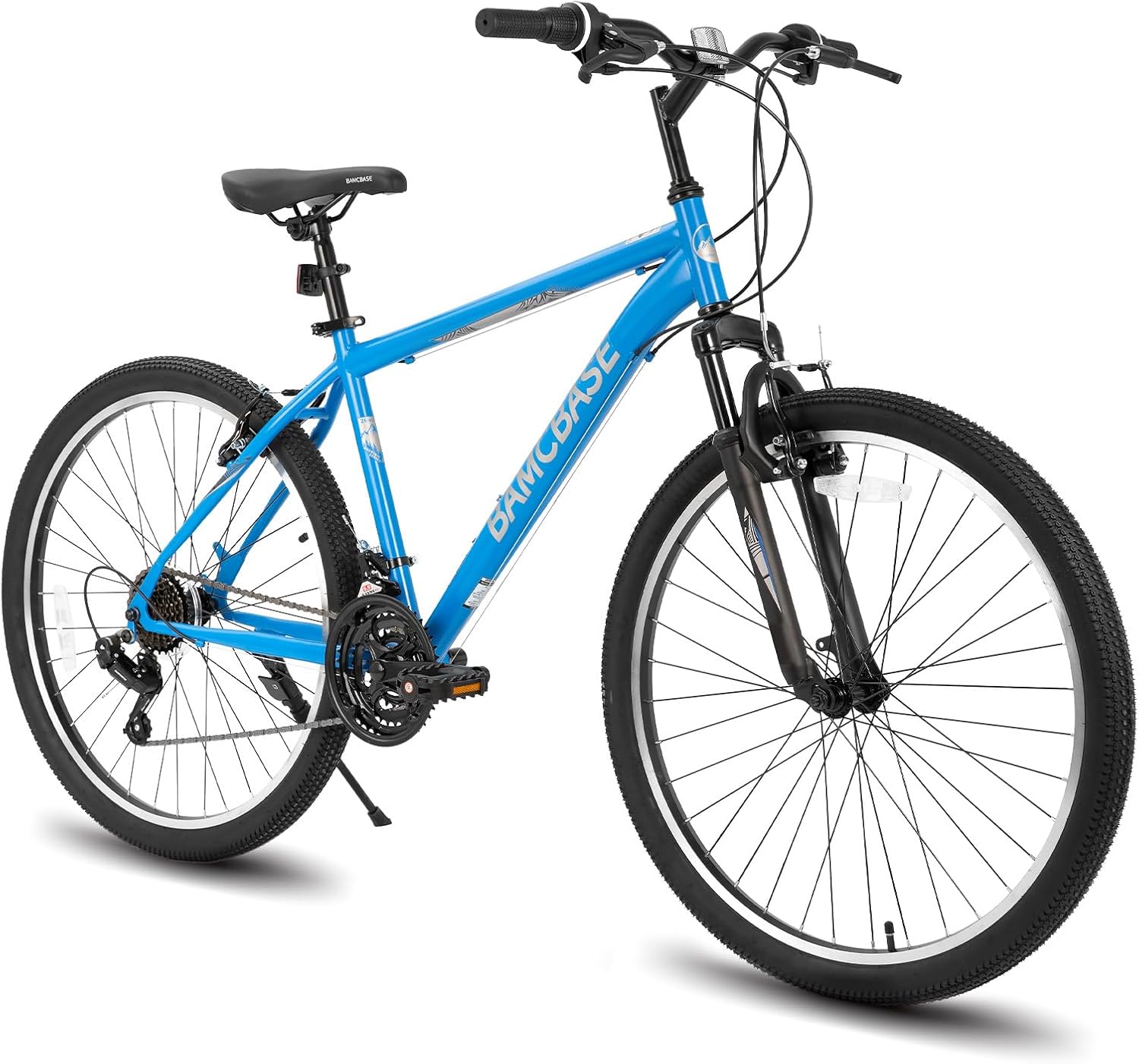 HILAND 26 27.5 29 Inch Mountain Bike, Mens Womens MTB with 21 Speeds, High-Tensile Steel Frame, V Brake, Hardtail Bicycle for Adults