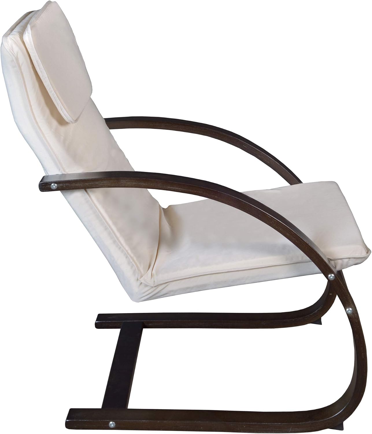 Niche Mia Bentwood Reclining Rocking Chair – Lightweight, Ergonomic & Durable with Washable Cotton Cover, Sturdy Cantilever Frame for Home, Office & Nursery (Mocha Walnut/Beige)