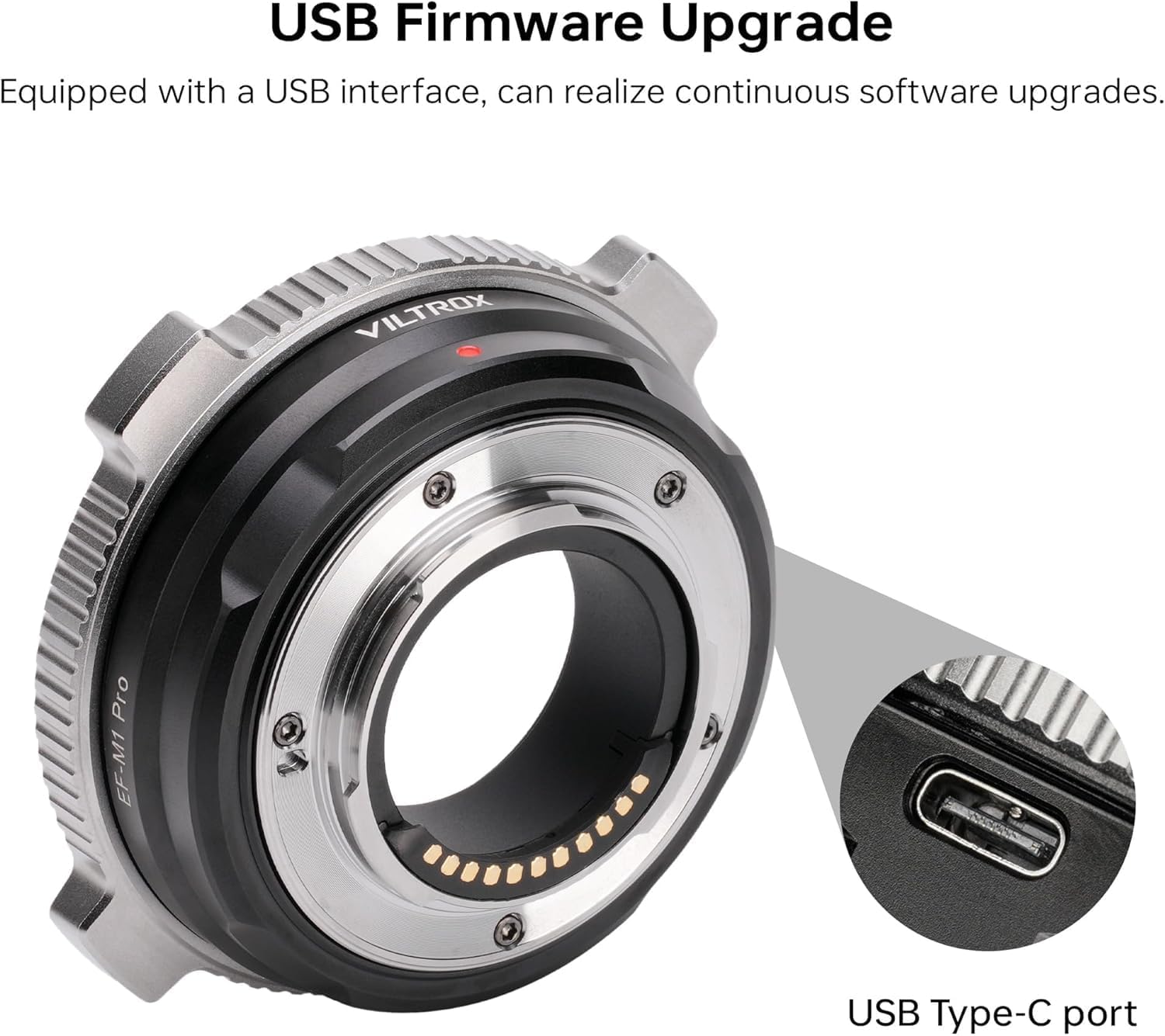EF-M1 Pro AF Metal Lens Adapter Ring Compatible for Canon EF Lens to M4/3 Camera Iumix g gf gh gx, oIympus e-m e-p e-pl e-pm Pen-f, bmpcc 4k (MFT-Mount)