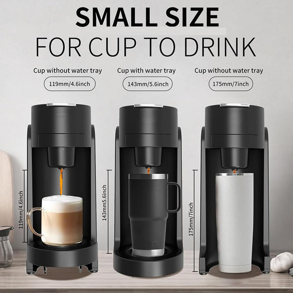 Capsule Coffee Machine, Mini Espresso Machine, Smart Dual Mode, with 3000l Water Tank, 3 Height Adjustable Cup Holder(119/143/175mm), for K-Cup Capsules, Cappuccino