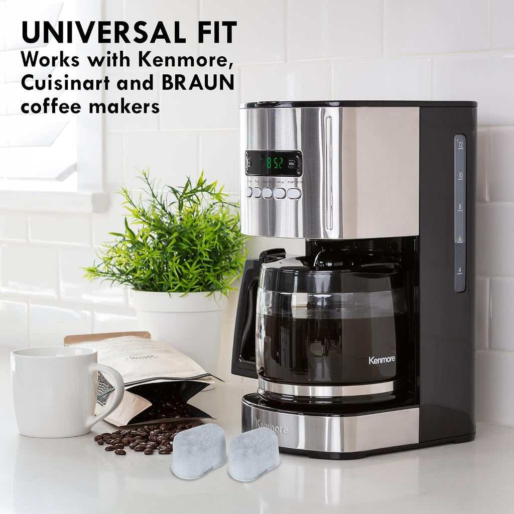 Kenmore Coffee Maker 12 cup Drip Coffee Machine Programmable Aroma Control Glass Carafe & Kenmore/Keurig/Cuisinart/Braun compatible replacement charcoal water filter 12 Pack