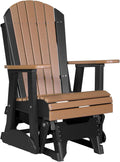 LuxCraft 2' Adirondack Glider Chair, Outdoor Patio Rocking Glider, Gliding Rocker for Outside (Cedar & Black)