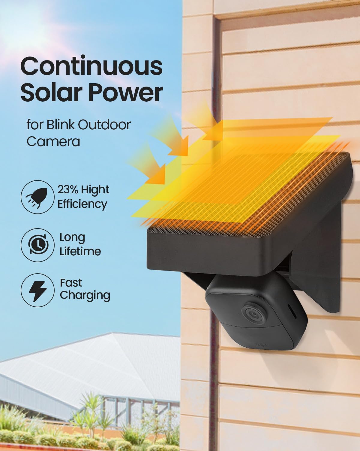 Solar Panel Charging Mount Compatible with Blink Outdoor 4(4th Gen)/Outdoor XT3/XT2/XT Camera, Blink Solar Panel with Internal Battery, IP67 Waterproof, 365 Days Solar Power, Adjustment Angle, 4 Pack