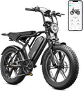 TST Electric Bike for Adults, 1500W Peak Motor 60/100 Miles Fat Tire Ebike with 48V 15Ah/25Ah Removable Battery 20' Electric Dirt Bike Full Suspension and 7-Speed