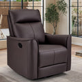 ANJ Manual Swivel Rocker Recliner, Glider Recliners with Padded Armrest and Backrest, Soft Leather Nursery Rocking Recliner Chair Reclining Sofa for Living Room