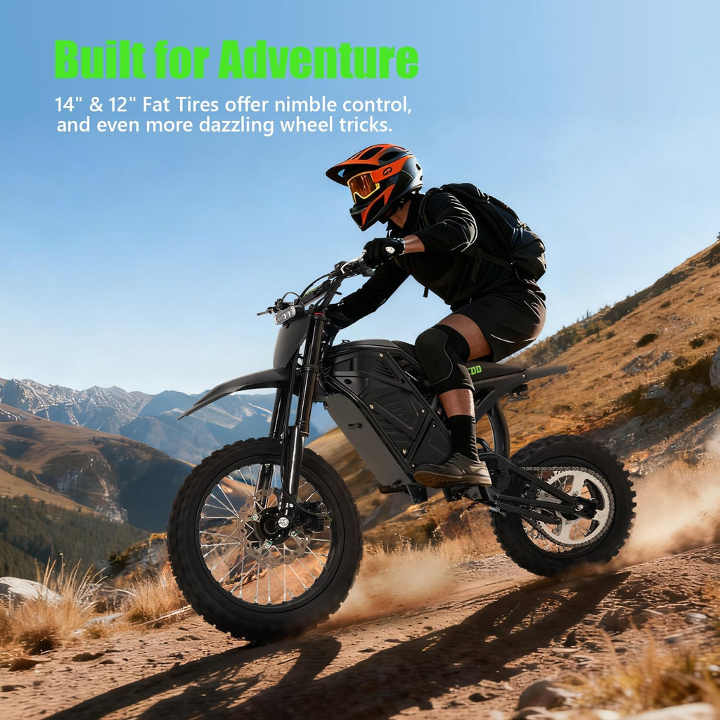 Electric Motorcycle For Teens & Adults,Electric Dirt Bike, Best Electric Mountain EBike,3500W Mid-Mounted Motor e Bikes 40MPH Top Speed,14'/12' Off Road Tires, 48V 23AH,Hydraulic Brakes | Fit Age 13+