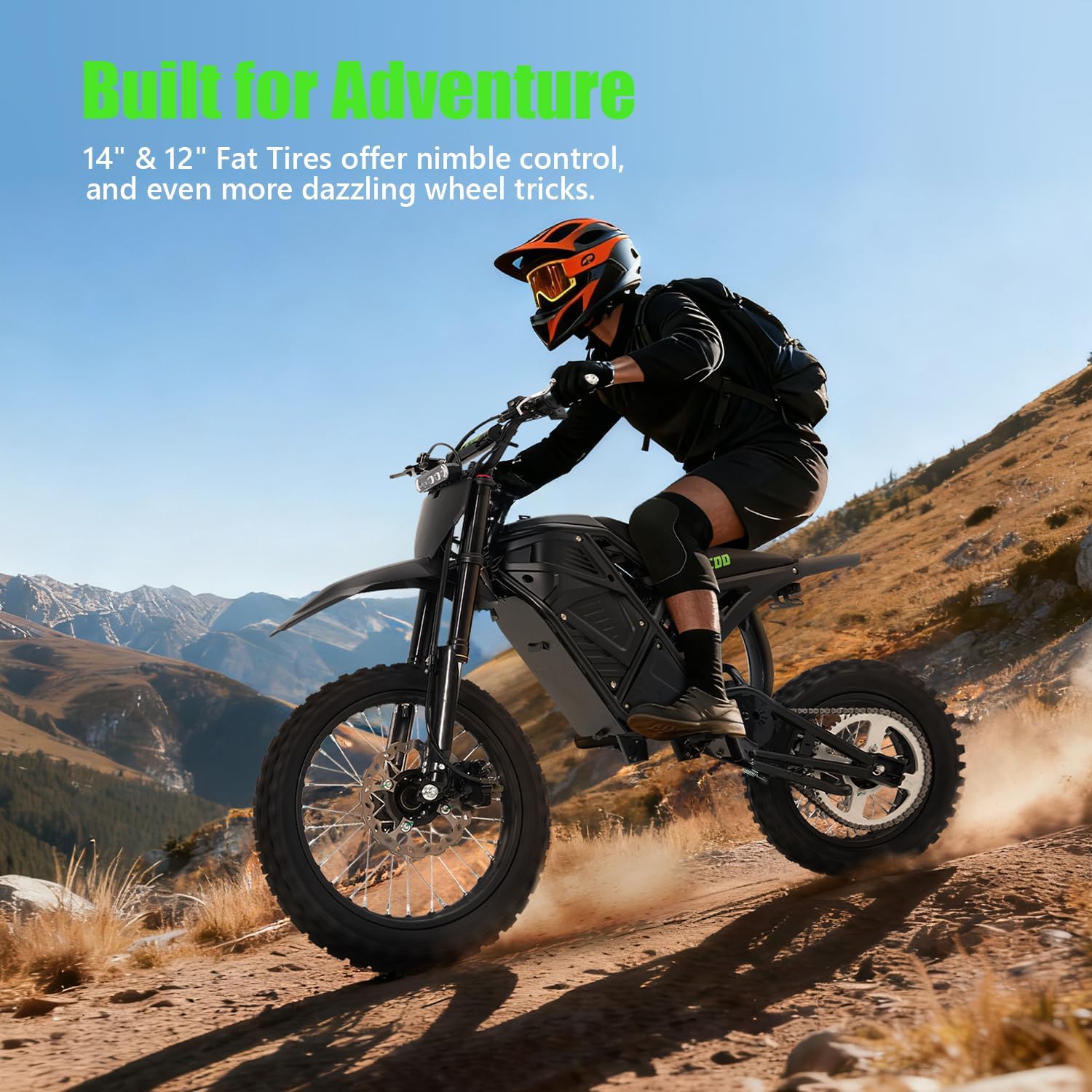 Electric Motorcycle For Teens & Adults,Electric Dirt Bike, Best Electric Mountain EBike,3500W Mid-Mounted Motor e Bikes 40MPH Top Speed,14'/12' Off Road Tires, 48V 23AH,Hydraulic Brakes | Fit Age 13+