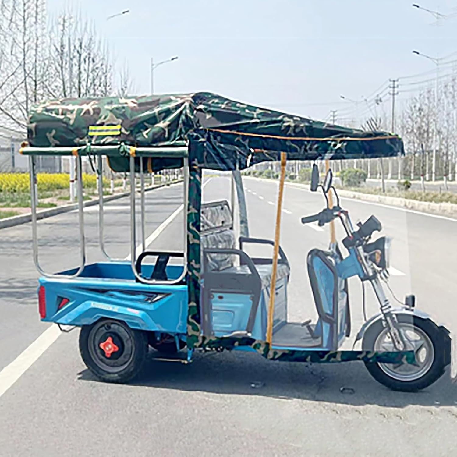 Adult Electric Tricycle Bike Covers, Electric Tricycle Fully Enclosed Awning, Protect 3-Wheel Bike from Rain, Dust, Debris, and Sun(Green 2,90*70cm)