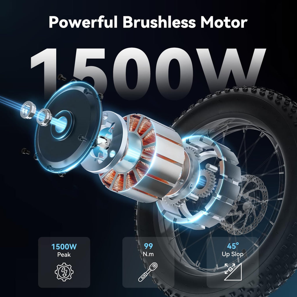 Jasion RetroVolt Electric Bike for Adults, 1500W/2000W Peak - 30/38MPH Electric Dirt Bike, 48V-52V, 13AH/20AH Battery, 65/90Miles Max Range Electric Motorcycle, 20'' X 4'' Fat Tire All-Terrain E-Bike