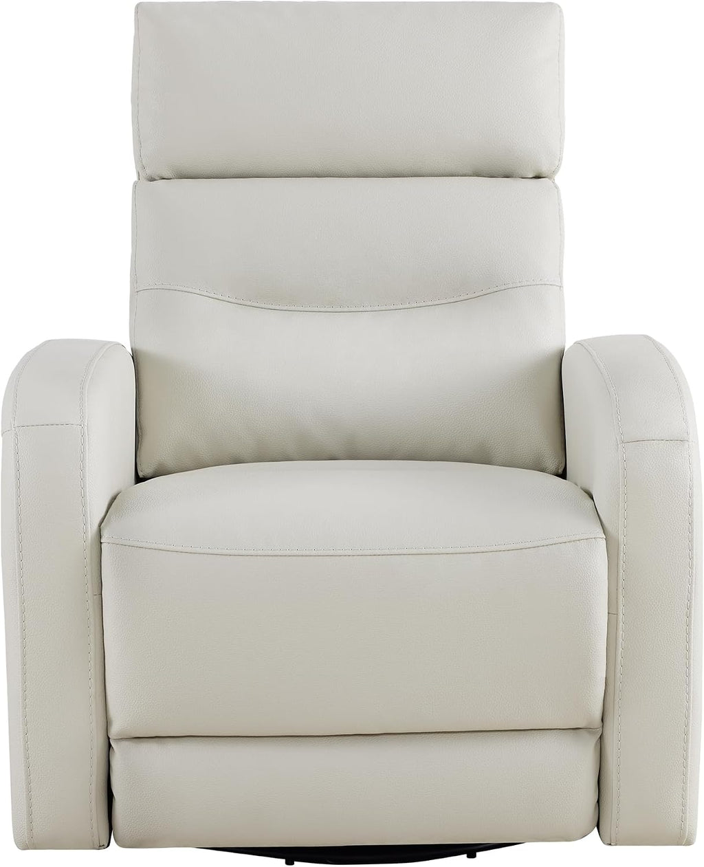 Watson & Whitely Swivel Recliner with Power Headrest, Recliner Chairs for Adults, Small Glider Rocker for Living Room, Faux Leather in Cream