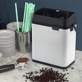 Electric Filter Holder Cleaning Machine Knock Box Coffee Filter Holder Cleaner,with 2 Scrapers and 1 Brush Head,for Home,Cafeteria (White)