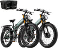 2026 Dual Motor Electric Bike for Adults AWD 5000W/3000W Peak 40 MPH/30 MPH E Dirt Bike, 52V/48V Removable Battery 65/80/150 Miles Max Long Range with Full Suspension 26' Fat Tires Mountain Bike