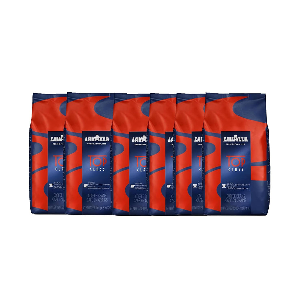 Lavazza Top Class Whole Bean Coffee Blend, Medium Espresso Roast, 2.2LB - Pack of 6