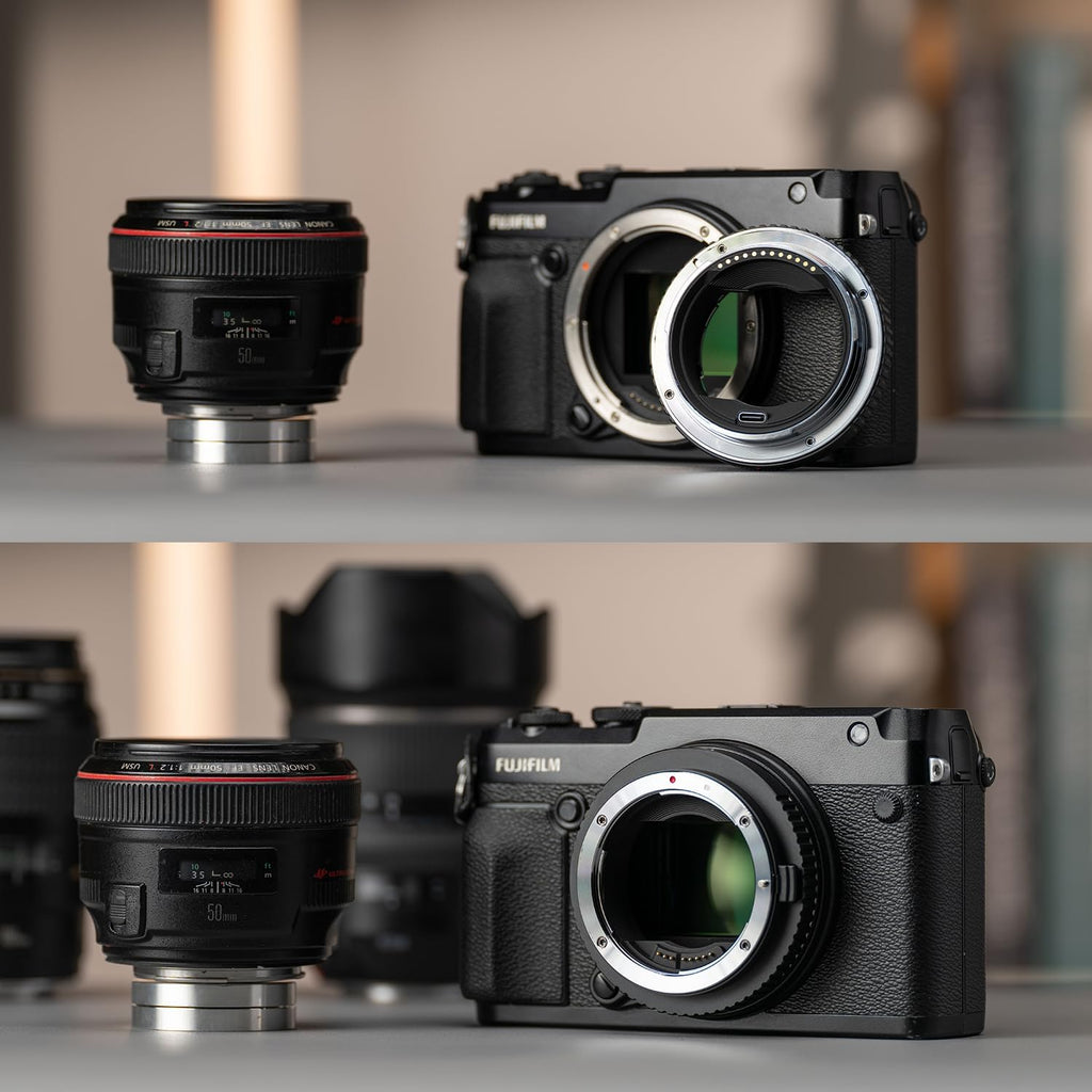 VILTROX EF-GFX II Lens Mount Adapter EF/EF-S to GFX Mount Auto Focus Lens Adapter Compatible with Canon EF/EF-S Lenses to Fujifilm GFX-Mount Cameras GFX 50S GFX 50R GFX100