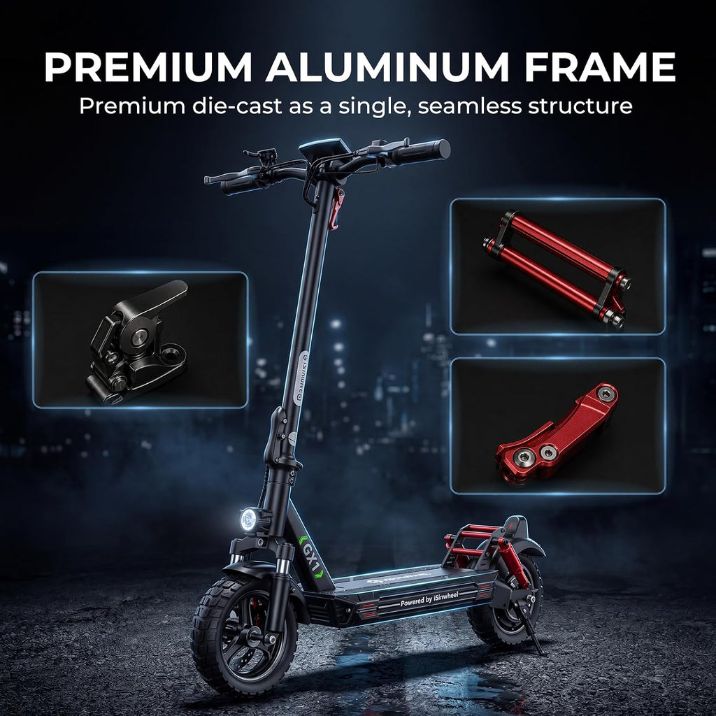 isinwheel GT1 Electric Scooter Adults, 28MPH Top Speed, 28Miles Range, 800W Motor, 330LBS Load, Off-Road Scooter for Adults with Turn Signal