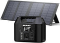 SinKeu Portable Power Station with 40W Portable Solar Panels, LiFePO4 Battery Solar Generator for Home Use, 150W Power Bank with AC Outlet for Camping, RV, Emergency Backup