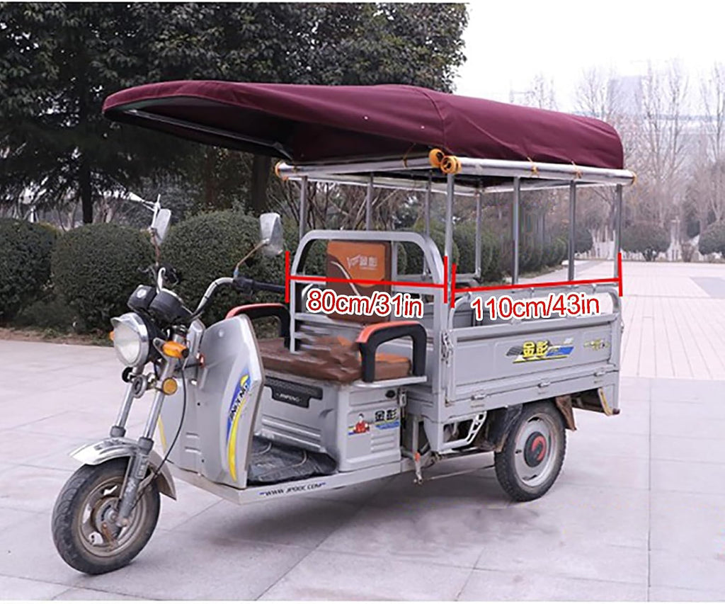 Electric Tricycle Awning, SANBENGZI Dump Truck Rainproof Tarpaulin, 3 Wheel Cargo Trike Windshield,Adult Tricycle Bike Cover (Size : L:110cm/43in W:80cm/31in)