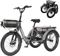 MOONCOOL Folding Electric Tricycle for Adults, 48V 500W 3 Wheels Electric Trike, Aluminum Frame Electric Tricycle Adult Bicycle with Removable Battery, Storage Bags Included