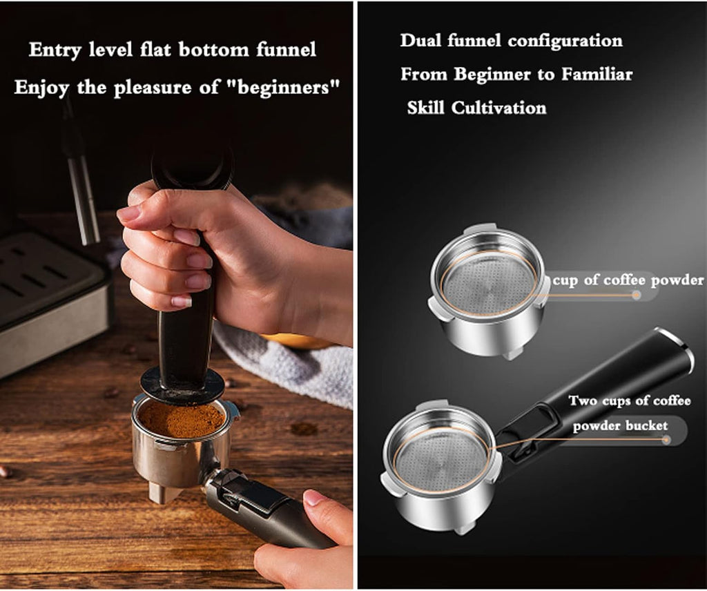 Coffee Machine 20 Bar Pump Espresso and Cappuccino Machine Italian Coffee Machine Household Small Semi-Automatic High Pressure Steam Milk Froth Coffee Machine, Stainless Steel Wire Drawing Body