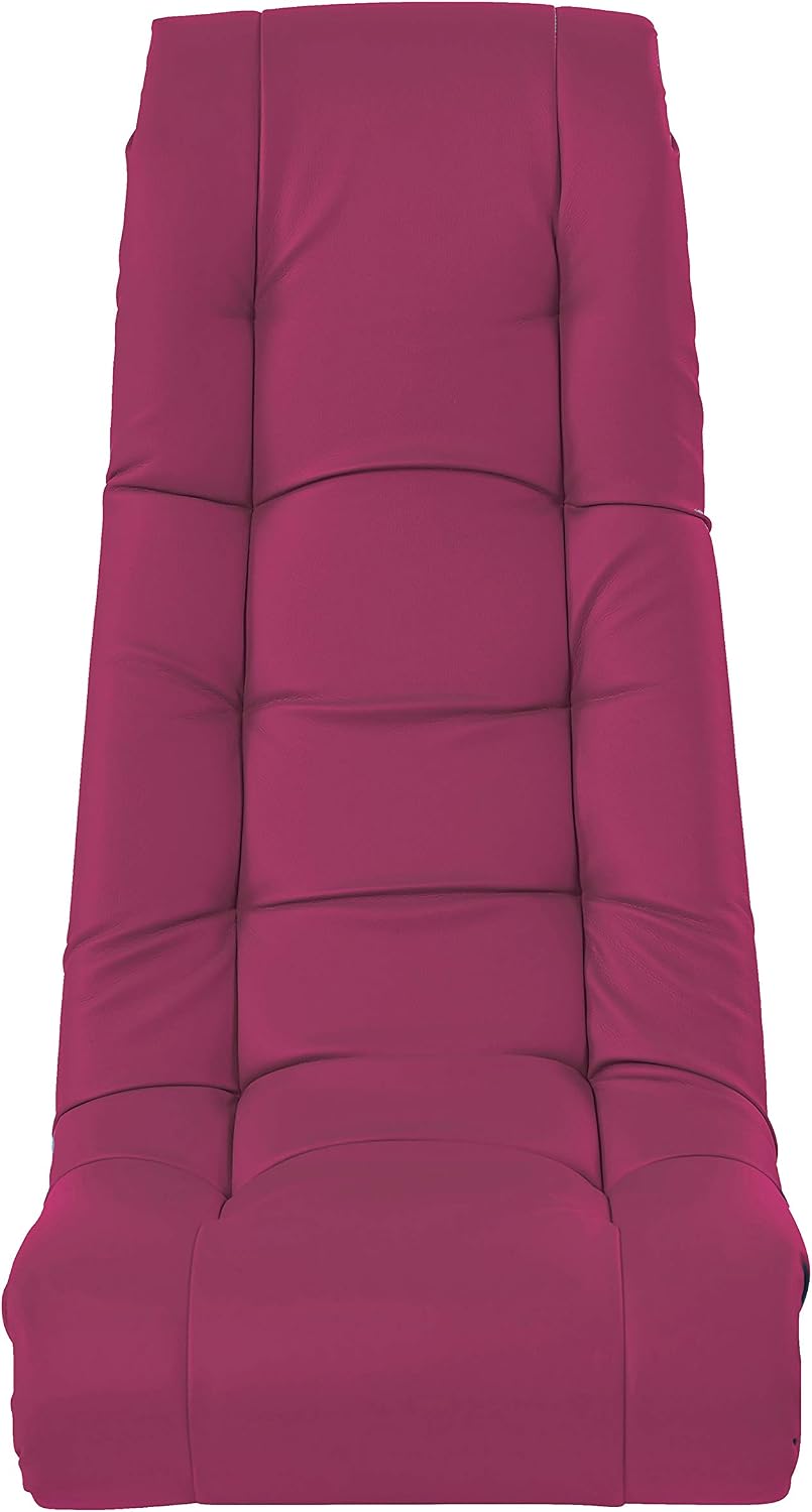Factory Direct Partners Soft Tufted Floor Rocker - Cushioned Ground Chair for Kids Teens and Adults - Great for Reading, Gaming, Meditating, TV - Raspberry, 10488-RS