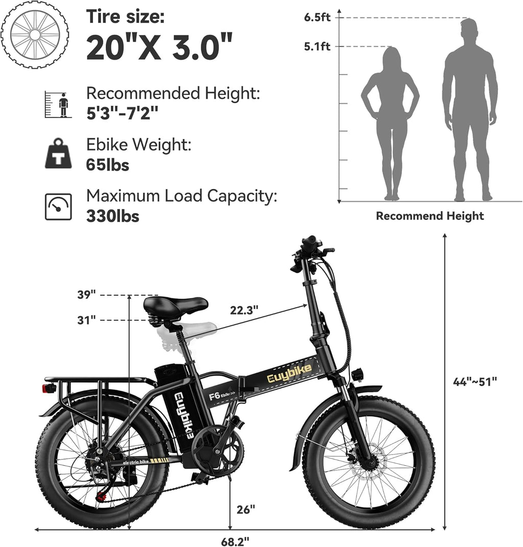 1000W Folding Electric Bike,48V 20AH Removable Battery E Bike,80 Miles Max Range Electric Bike for Adults,20' Fat Tire Foldable ebike,Adult Electric Bicycle for Commute Beach Snow