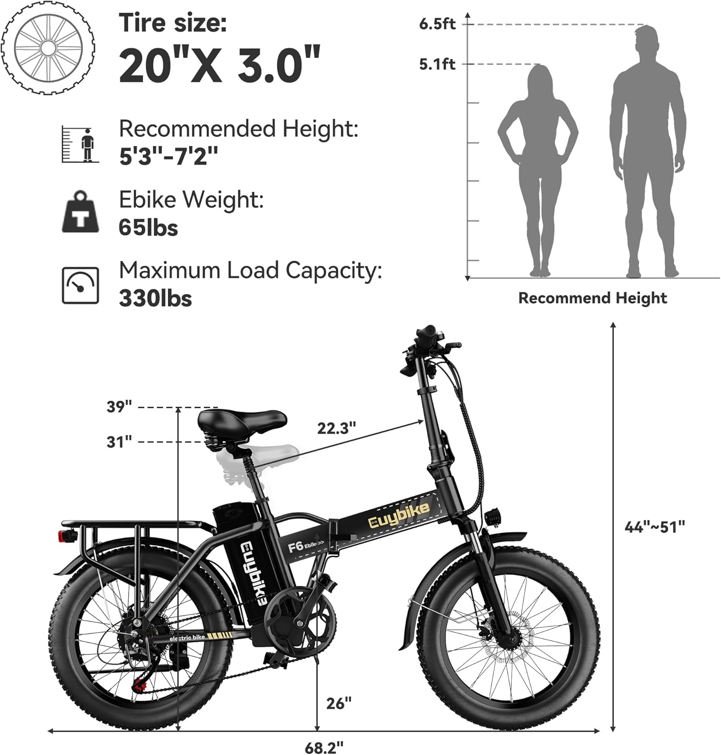 1000W Folding Electric Bike,48V 20AH Removable Battery E Bike,80 Miles Max Range Electric Bike for Adults,20' Fat Tire Foldable ebike,Adult Electric Bicycle for Commute Beach Snow