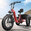 PUCKIPUPPY Electric Tricycle for Adult with 48V 17.4AH Cell Battery, 60 Miles Range Pickup Class Trike, 500 Lbs Load Electric Trike with Rear Differential and 20' Fat Tires, 960W Peak Motor, Husky