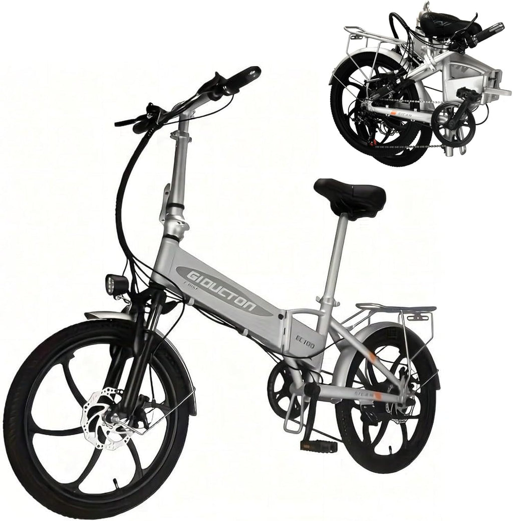 Folding Electric Bike for Adults, Electric Bicycle with Removable Battery,50 Mile Range,1000W Peak Motor, Shock Absorber, Disc Brake, 20' Tires