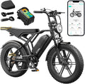 TST Electric Bike for Adults, 1500W Peak Motor 60/100 Miles Fat Tire Ebike with 48V 15Ah/25Ah Removable Battery 20' Electric Dirt Bike Full Suspension and 7-Speed