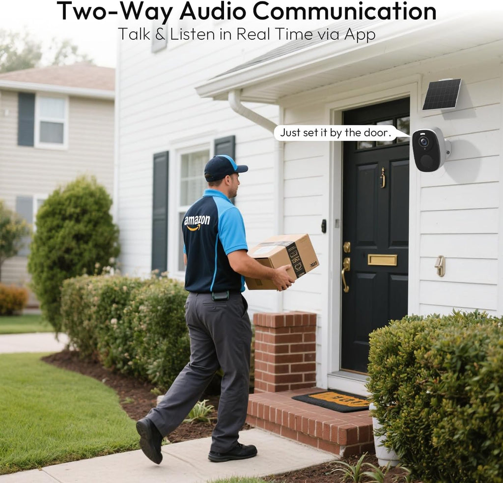 4PC Wireless Solar Outdoor Security Camera, 2.4/5G WiFi Outdoor Camera Wireless with Solar Panels,2K Color Night Vision, IP65 Waterproof, AI Motion Detection, 2 Way Talk, IP65, SD/Cloud,Works w/Alexa