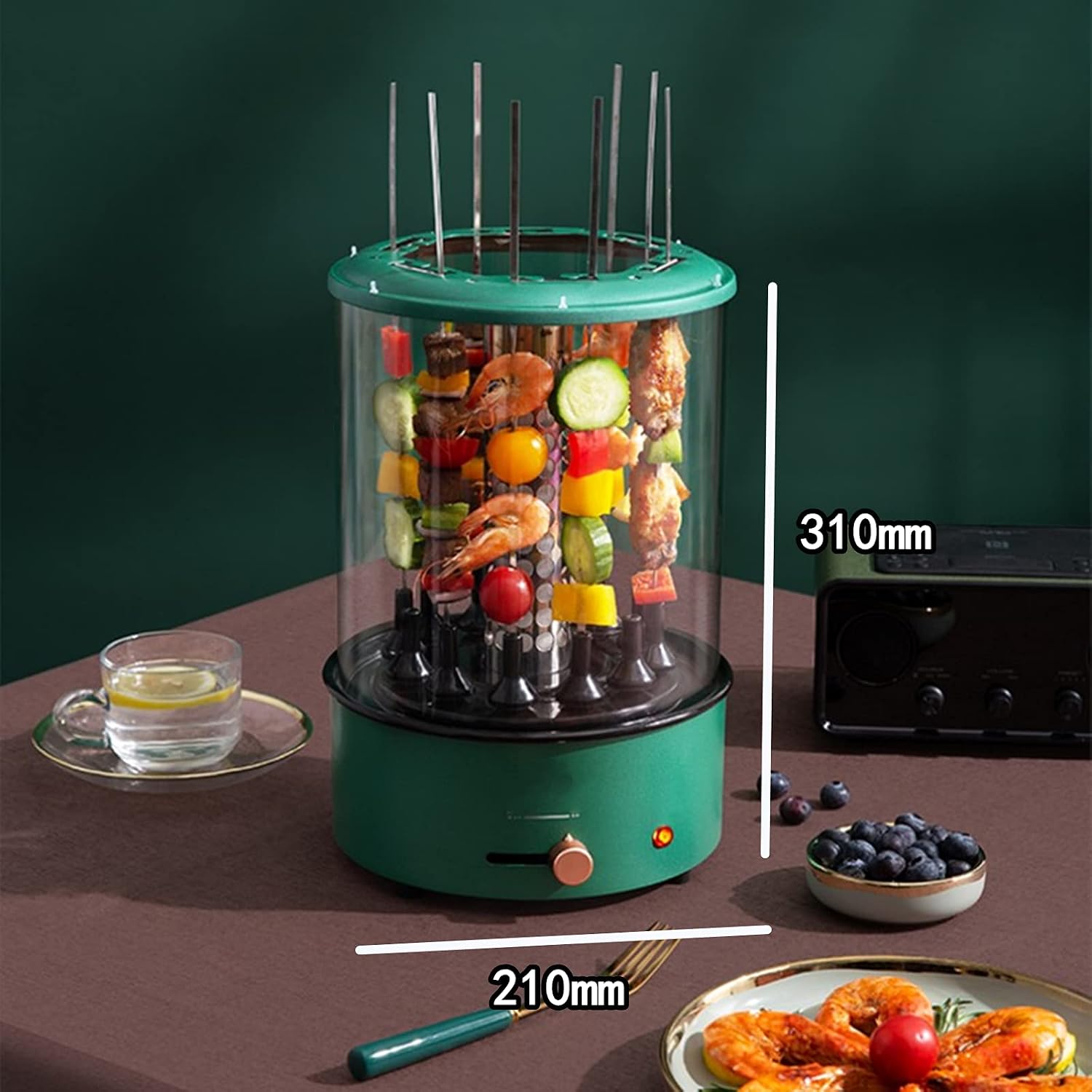Electric Grill Automatic Rotating Grill 1100w High Power Detachable Cleaning Household Barbecue Machine Suitable for Family