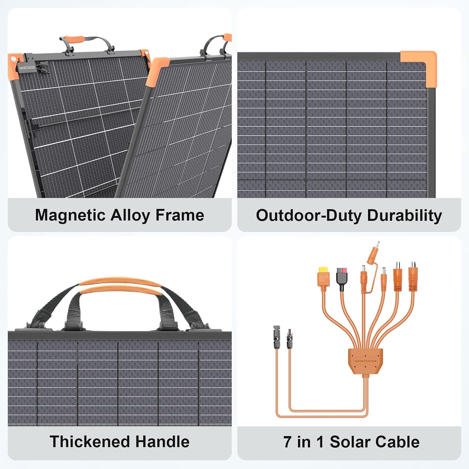 200 Watt Bifacial Portable Solar Panel, 20V Foldable Solar Charger for Power Station, IP68 Waterproof, 23.5% High Efficiency with 2 Sturdy Kickstands for RV Camping Off-Grid Blackouts