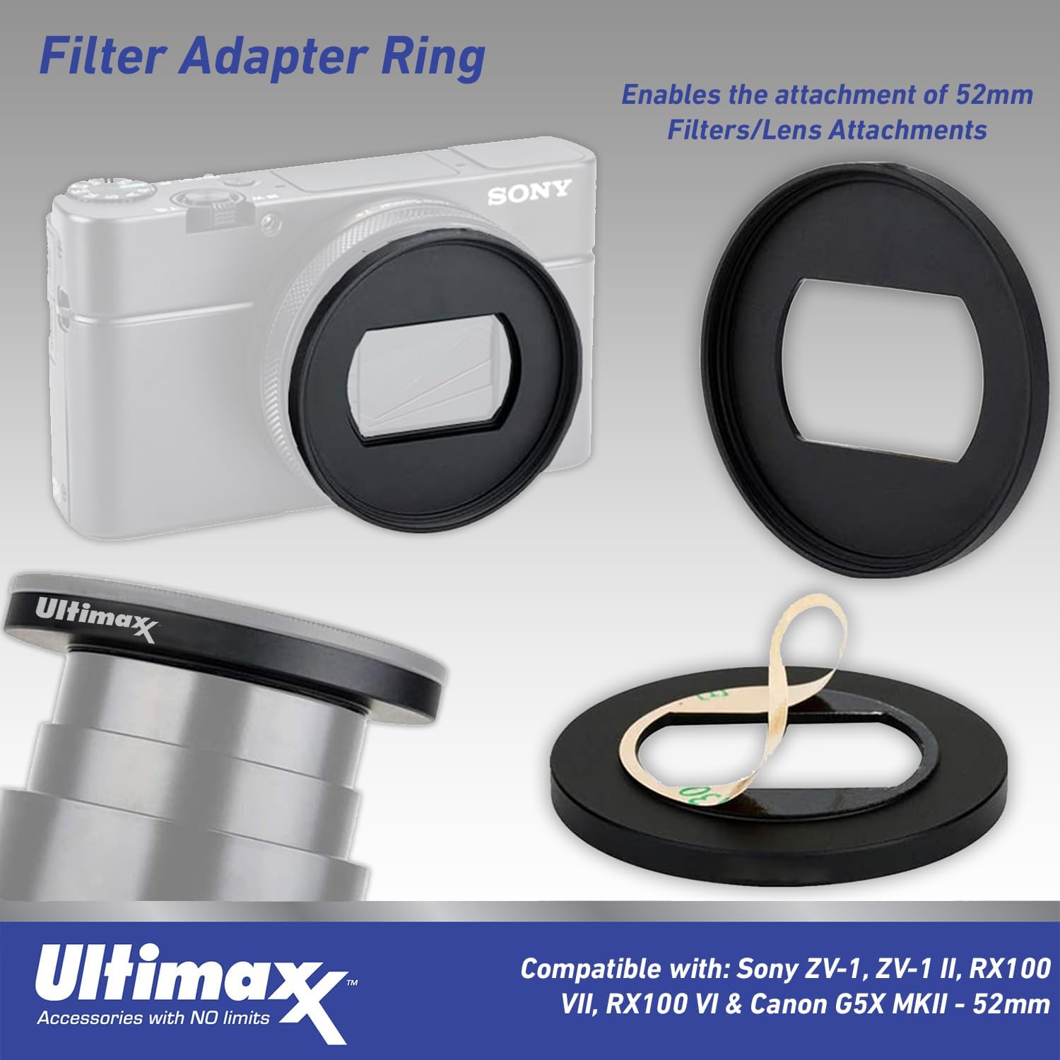 Ultimaxx Essential Sony ZV-1 II Digital Camera Bundle (White) - Includes: 128GB Ultra Memory Card, Replacement Battery, Adapter Ring for Filters, Protective UV Filter, 6.5' Tripod & More (15pc Bundle)