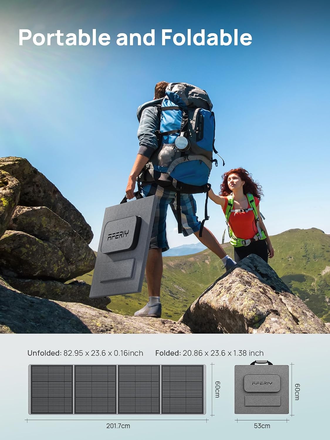 AFERIY P210 2400W Portable Power Station with 2x 200W Solar Panel, 2048Wh LiFePO4 Battery Backup with AC & Solar Charging, Quiet Generator for Home Use, Outdoor Camping, RV, Emergency Power Supply