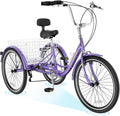 ABORON Adults Tricycle, 3 Wheels Bike for Adult, Tricycle for Adults, Double-Wall Wheel Rims, Tricycle for Women Men Exercise Outdoor Sports